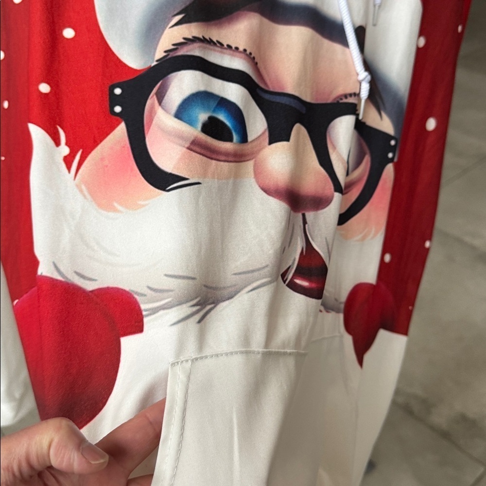 Santa Claus Graphic Hoodie Sweatshirt Red White men’s XXL - Picture 2 of 6